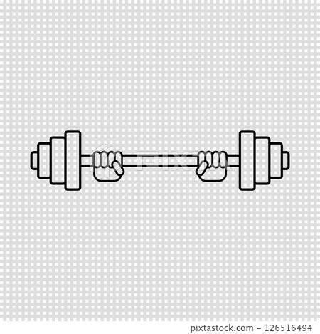 Hands lifted barbell weight. Transparent isolated outline vector illustration. Hands lifted barbell weight. Transparent isolated outline vector illustration. 126516494