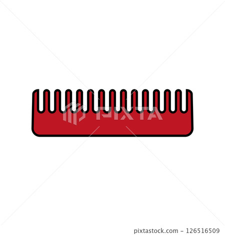 Red hair comb icon. Vector illustration. Isolated on white background. Red hair comb icon. Vector illustration. Isolated on white background. 126516509