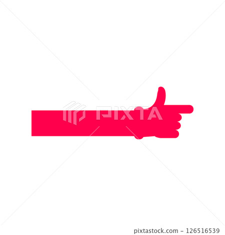 Long hand pointing direction with index finger. Vector illustration on white background. 126516539