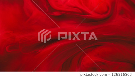 Abstract mist. Drop ink. Defocused red crimson color cloud paint texture in chemical water floating on creative art background. 126516563