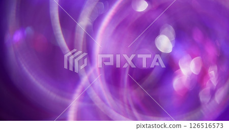 Blur neon texture. Bokeh effect. Gleaming multicolored purple pink optical glare lens flare abstract background. 126516573