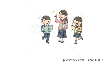 Adult and child illustration Adult and child illustration 126516814