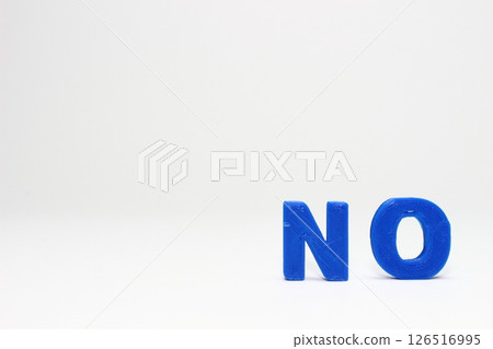藍色的“NO”物體表示否定 126516995