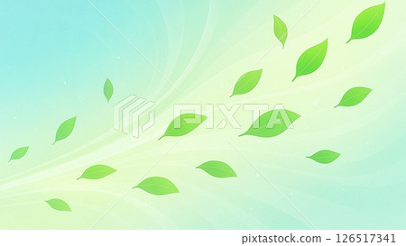 Spring background with young leaves and wind 126517341