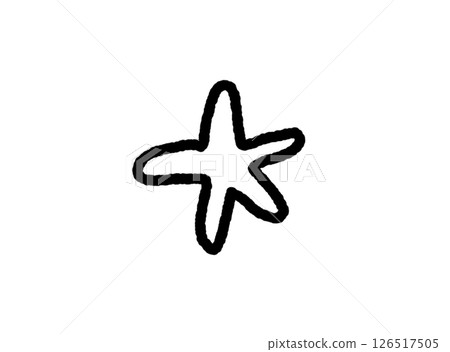 可愛又輕鬆的海星單色圖標 可愛又輕鬆的海星單色圖標 126517505
