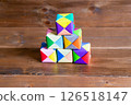 A pile of colorful 3D origami paper A pile of colorful 3D origami paper 126518147