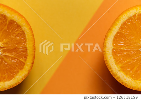 Orange background cut on a yellow background 126518159
