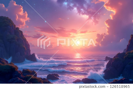 sunset over the sea 126518965