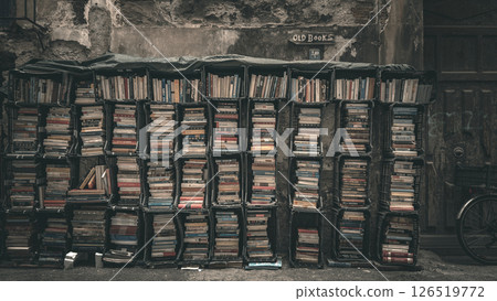 A beautiful and picturesque bookstore nestled among the old streets of Palermo, Sicily 126519772