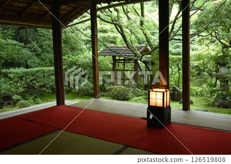 Keishun-in Temple, a subtemple of Myoshinji Temple, a view of the wabi-no-niwa garden from the Shoin (Ukyo Ward, Kyoto City) Keishun-in Temple, a subtemple of Myoshinji Temple, a view of the wabi-no-niwa garden from the Shoin (Ukyo Ward, Kyoto City) 126519808