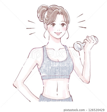 Dumbbell, Woman, Muscle Training, Fitness, Exercise, Workout, Muscle, Training 126520429