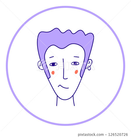 Hand drawn doodle face. Simple men avatar portrait for social media, apps, icons, website Hand drawn doodle face. Simple men avatar portrait for social media, apps, icons, website 126520726