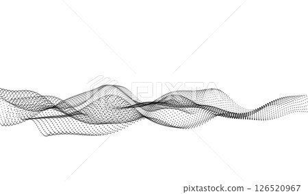 AI technology abstract white background with vector waves of flowing black particles, curvy lines of dots in motion, technology and science theme AI technology abstract white background with vector waves of flowing black particles, curvy lines of dots in motion, technology and science theme 126520967