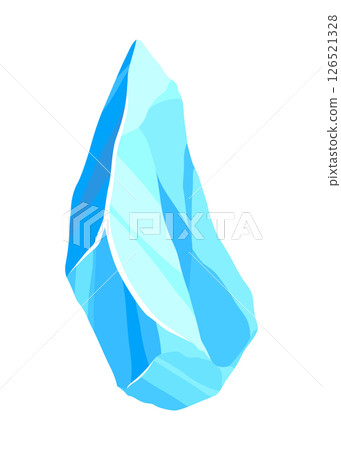 Crystal of ice, iceberg broken piece of ice, icicle, cold frozen block ice mountain, winter landscape for game design cartoon vector illustration Crystal of ice, iceberg broken piece of ice, icicle, cold frozen block ice mountain, winter landscape for game design cartoon vector illustration 126521328