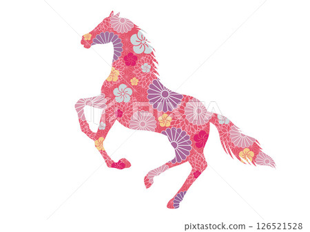 新年材料：馬年向量日本圖案符號 126521528