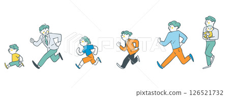 我正在長大 — 一個奔跑男孩的成長 — 可用於教育的庫存插圖素材 126521732