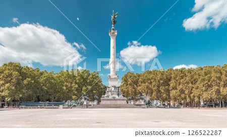 Monument Aux Girondins on Esplanade Des Quinconces timelapse in Bordeaux, France Monument Aux Girondins on Esplanade Des Quinconces timelapse in Bordeaux, France 126522287