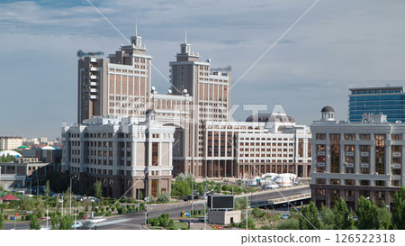 New business district timelapse from roof in the capital of Kazakhstan in Astana. New business district timelapse from roof in the capital of Kazakhstan in Astana. 126522318