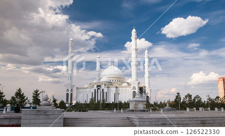 The Hazrat Sultan Mosque in Astana timelapse hyperlapse, Kazakhstan 126522330