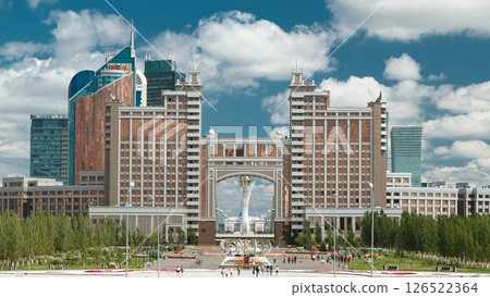 New business district timelapse from above in the capital of Kazakhstan in Astana. 126522364