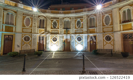 Typical medieval narrow street in beautiful town of Albano Laziale night timelapse hyperlapse, Italy Typical medieval narrow street in beautiful town of Albano Laziale night timelapse hyperlapse, Italy 126522419