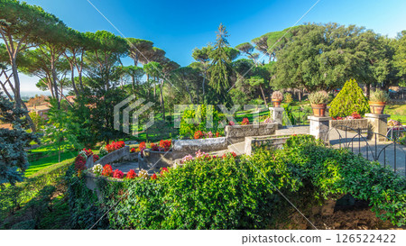 Villa Doria Pamphili park in beautiful town of Albano Laziale timelapse hyperlapse, Italy Villa Doria Pamphili park in beautiful town of Albano Laziale timelapse hyperlapse, Italy 126522422