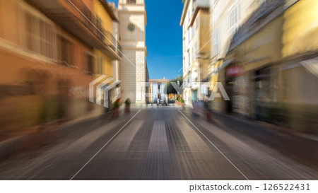 Typical medieval narrow street in beautiful town of Albano Laziale timelapse hyperlapse, Italy Typical medieval narrow street in beautiful town of Albano Laziale timelapse hyperlapse, Italy 126522431