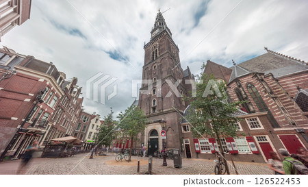 Hyperlapse of Amsterdam's Old Church, the city's oldest parish church. Netherlands 126522453