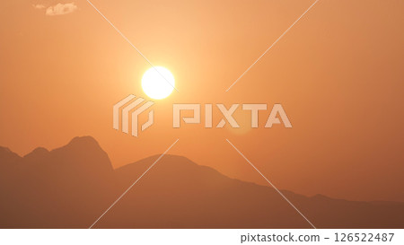 Seascape timelapse of high mountains over clear sunset sky in Turkey Seascape timelapse of high mountains over clear sunset sky in Turkey 126522487