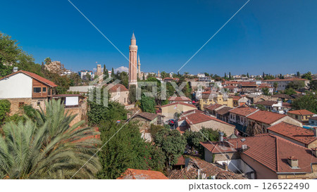 Red tile roofs of the Antalya Old Town timelapse hyperlapse, Turkey Red tile roofs of the Antalya Old Town timelapse hyperlapse, Turkey 126522490