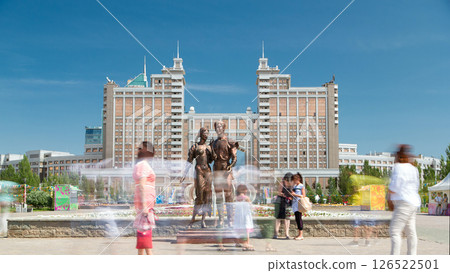 The sculpture My Happiness at the entrance to the alley of love timelapse hyperlapse. Astana, Kazakhstan The sculpture My Happiness at the entrance to the alley of love timelapse hyperlapse. Astana, Kazakhstan 126522501