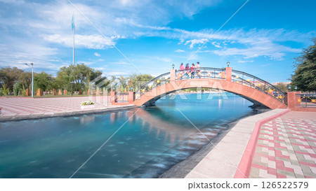 Park named after the First President of the Republic of Kazakhstan in the city of Aktobe timelapse hyperlapse. Park named after the First President of the Republic of Kazakhstan in the city of Aktobe timelapse hyperlapse. 126522579