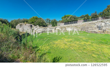 Anfiteatro Severiano in beautiful town of Albano Laziale timelapse hyperlapse, Italy Anfiteatro Severiano in beautiful town of Albano Laziale timelapse hyperlapse, Italy 126522595