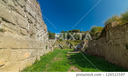 Anfiteatro Severiano in beautiful town of Albano Laziale timelapse hyperlapse, Italy Anfiteatro Severiano in beautiful town of Albano Laziale timelapse hyperlapse, Italy 126522597