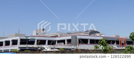 View of the Osaka Central Wholesale Market across the Aji River, Fukushima Ward, Osaka City 126522890