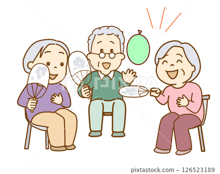 老人打氣排球保持健康 126523189