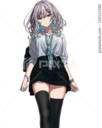 街頭時尚女孩插畫 126523380