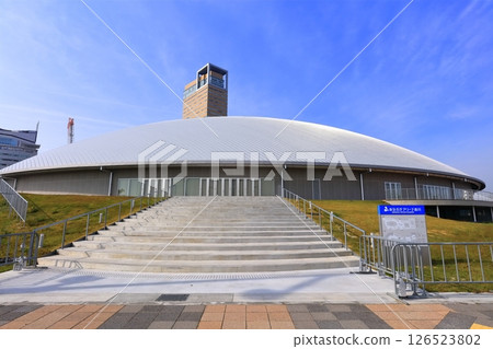 [Kagawa Prefecture] New Kagawa Prefectural Gymnasium (Anabuki Arena Kagawa) newly built at Sunport Takamatsu 126523802