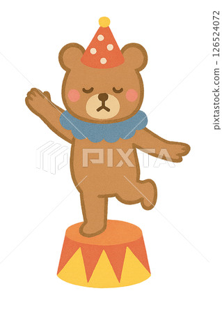 馬戲團表演的熊的可愛插圖(AI 生成,輕鬆可愛的風格) 馬戲團表演的熊的可愛插圖(AI 生成,輕鬆可愛的風格) 126524072