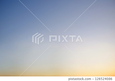 Beautiful horizontal of sunset and twilight with yellow light on sky background 126524086