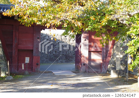 Autumn scenery at the Oimaimon Gate of Wakayama Castle 126524147