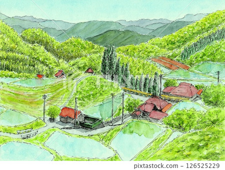 A view of the countryside from the top of a hill A view of the countryside from the top of a hill 126525229