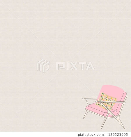 Pink single chair and beautiful pillow Pink single chair and beautiful pillow 126525995