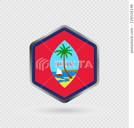 Guam Flag Icon in Hexagon Shape. 126526196