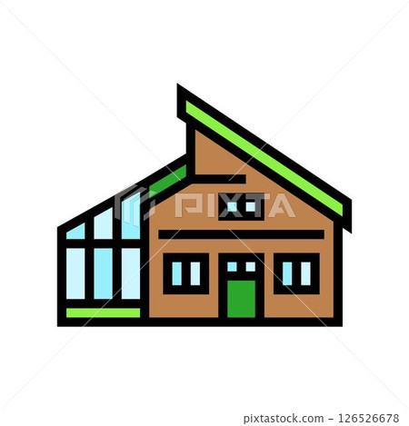 eco friendly sustainable cabin color icon vector illustration eco friendly sustainable cabin color icon vector illustration 126526678