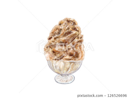 Rich brown sugar syrup and kinako shaved ice 126526696