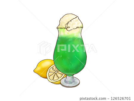 香甜可口的甜瓜奶油蘇打水 126526701