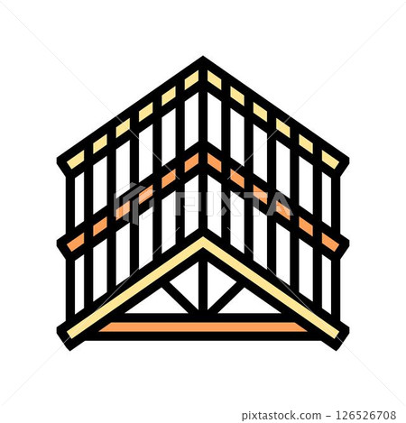 roof framing wood frame house color icon vector illustration roof framing wood frame house color icon vector illustration 126526708
