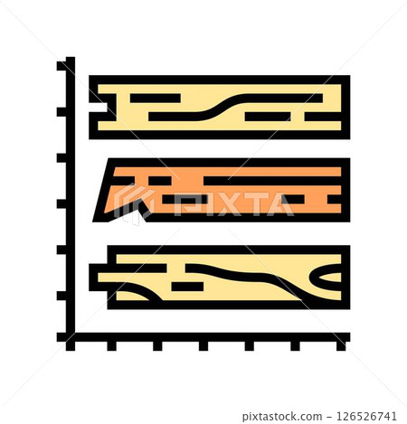 cutting wood beams and rafters color icon vector illustration 126526741