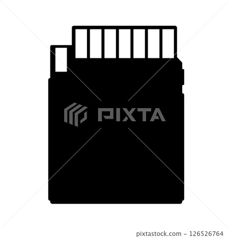 SD Card Silhouette. Black and White Icon Design Elements on Isolated White Background SD Card Silhouette. Black and White Icon Design Elements on Isolated White Background 126526764
